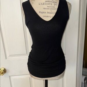 Michael Stars Black Fitted Ruched Tank Top